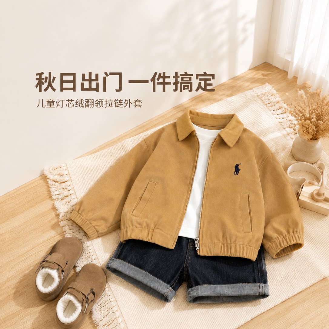 韩国童装潮男宝宝早春外套新款婴儿洋气翻领休闲夹克百搭外套