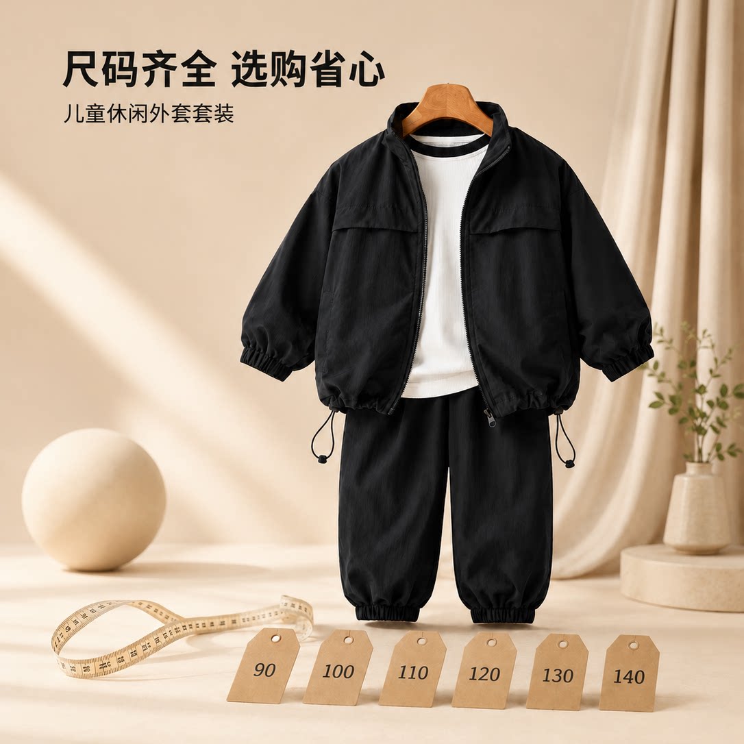 儿童运动套装2026春季新款纯色宽图片