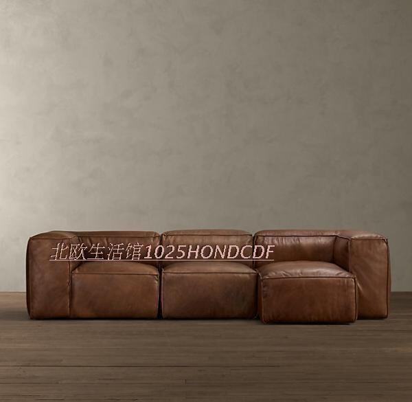 工業風loft美式鄉村複古油蠟PU皮沙發北歐沙發客廳大組合皮藝沙發在類目 住宅傢俱, 沙發類, 皮藝沙發中 - 來自Buy2taobao.com提供專業的淘寶代購服務