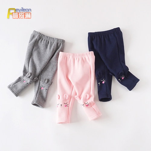 女宝宝可爱外穿保暖一体绒打底裤
