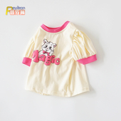 A类女童宝宝短袖 可爱1岁洋气2 薄款 T恤纯棉夏季 上衣服夏天婴儿夏装