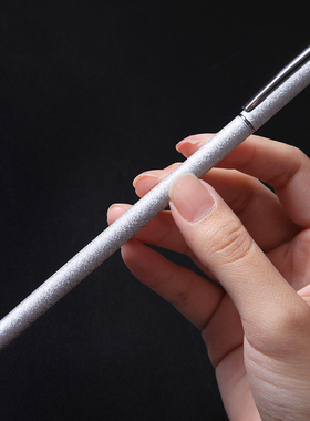 褶皱防滑笔杆金属笔0.5mm黑色中性笔水笔高颜值细杆重手感商务办公签字笔盒装笔芯学生ins日系刷题笔免费刻字