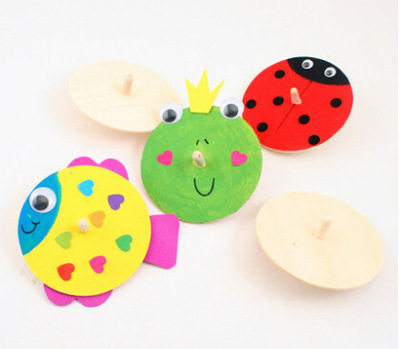 木质白坯雪花泥彩绘陀螺模型 珍珠泥超轻土儿时记忆diy手工玩具