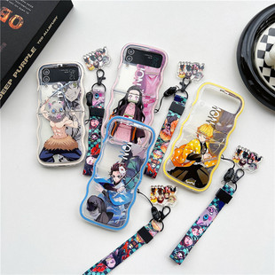 Zflip6日漫鬼灭之刃手机壳适用三星zflip7折叠屏Galaxy 翻盖 zflip5硅胶保护套F7210防摔壳W24Flip3动漫男女款