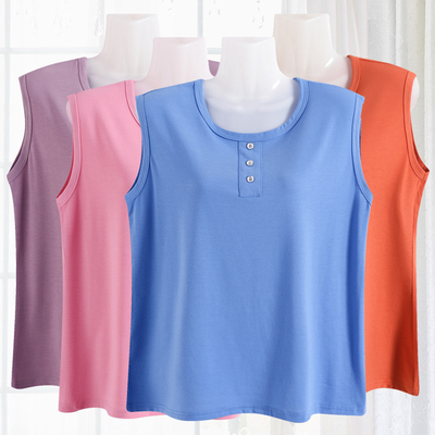 中老年妈妈夏装莫代尔无袖背心