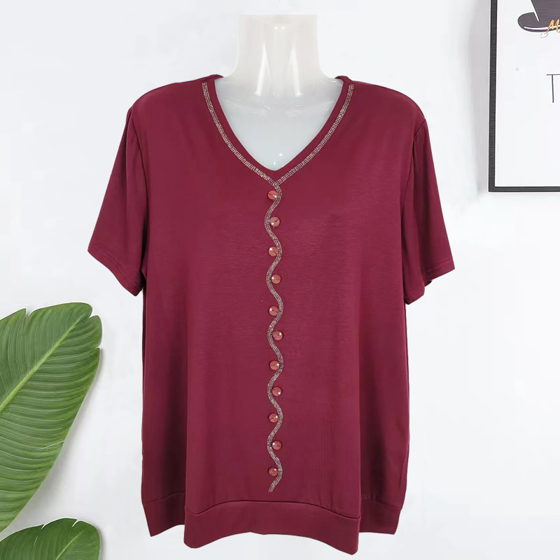 中老年莫代爾短袖t恤女媽媽夏裝