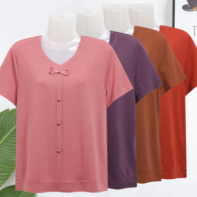 中老年妈妈夏季新款短袖t恤