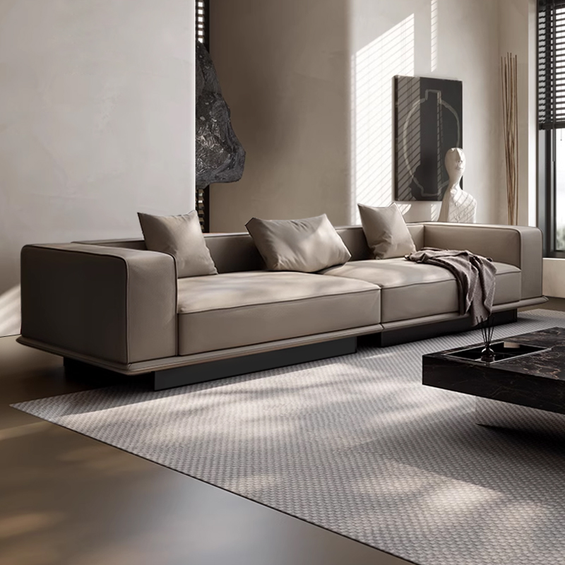 金家嶺地平線直排頭層牛皮沙發