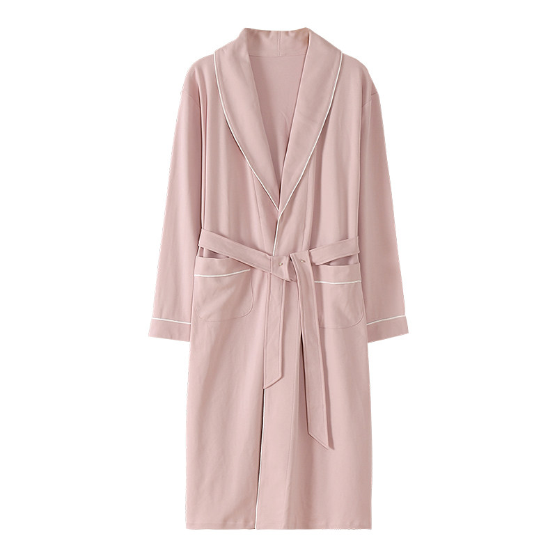 NIGHTGOWN WOMENS 2024 NEW HIGH-END AUTUMN AND WINTER COTTON LONG-SLEEVED NIGHTGOWN MORNING ROBE FOREIGN BATHROBE MOTHERS HOME WEAR