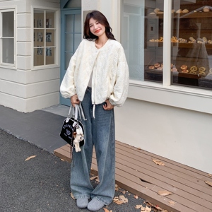 现 货 数据好独特休闲米色棒球服短夹克外套2C189-8328-P155-K238图片