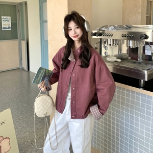 新款出货中 树莓韩系粉牛仔短外套 2C189-2609-155-K248图片