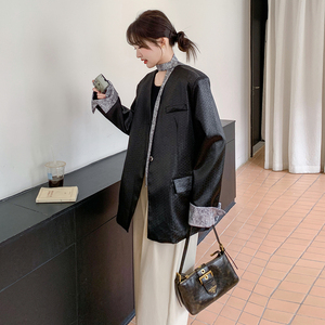 现 货 数据好 特殊面料撞色拼接西装外套 2C189-W8121-P155-K228图片