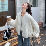 现货数据好独特休闲米色棒球服短夹克外套2C189-8328-P155-K238，女装短外套，2C189