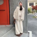 新款大货韩系慵懒风羊羔毛马甲三件套2C189-8378-P305-K458，女装套装/套裙，2C189