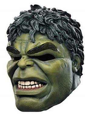 发光绿巨人乳胶面具浩克Hulk蜘蛛侠万圣节舞会酒吧派对头套具道具