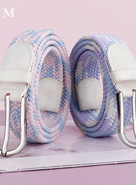 帆布腰带免打孔皮带编织松紧裤带女夏季百搭学生透气时尚弹性腰带