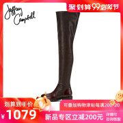 Jeffrey Campbell2019秋冬新品棕色圆头简约经典低跟套脚过膝长靴