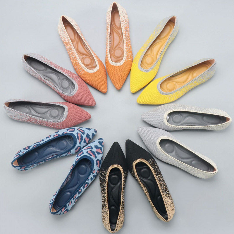 王妃鞋飞织尖头大码单鞋女鞋蛋卷针织平底软底透气编织豆豆鞋春秋,女鞋,时尚休闲鞋,淘宝优惠券,粉丝福利购,淘宝优惠卷