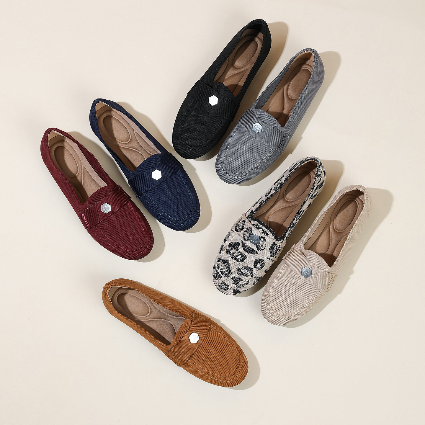 王妃豆豆鞋一脚蹬平底圆头编织软底休闲针织单鞋孕妇大码女鞋飞织,女鞋,浅口单鞋,淘宝优惠券,粉丝福利购,淘宝优惠卷