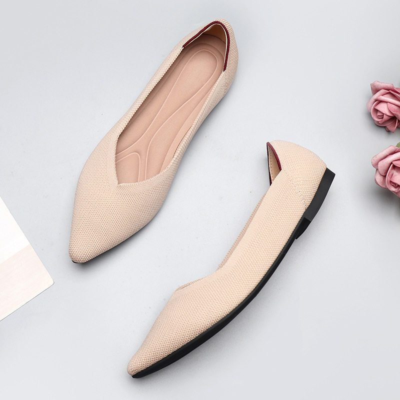 春秋软底蛋卷欧美王妃鞋飞织单鞋豆豆鞋平底瓢鞋女鞋大码尖头船鞋