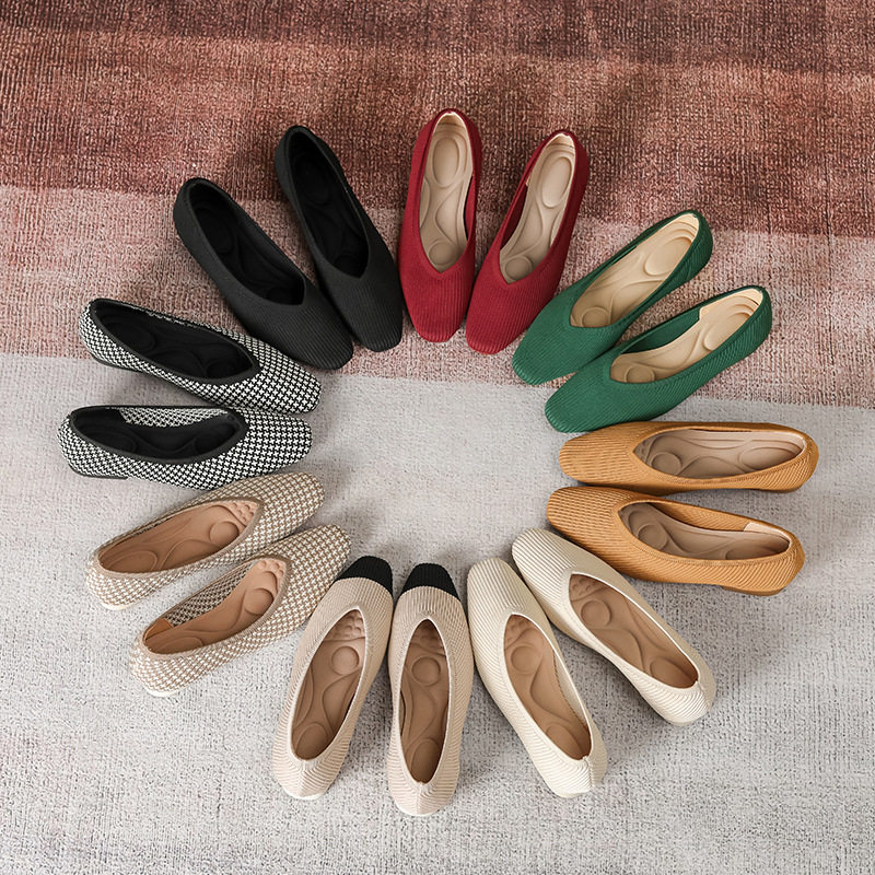 新款中跟日系王妃飞织女鞋编织透气时尚浅口软底亚马逊外贸女单鞋,女鞋,浅口单鞋,淘宝优惠券,粉丝福利购,淘宝优惠卷