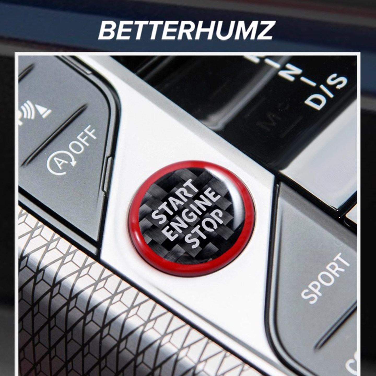 适用宝马改装一键启动按键碳纤维