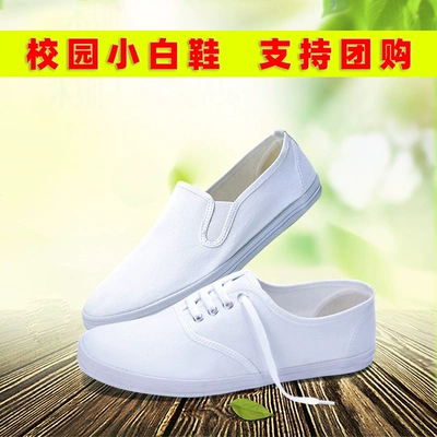 白色帆布鞋儿童幼儿园男童女童小白鞋学生童鞋白球鞋白布鞋运动鞋