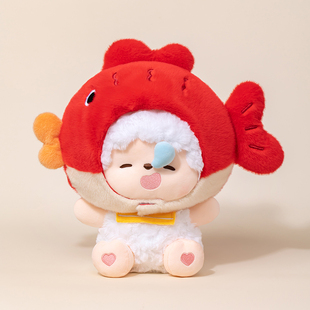 喜羊羊與灰太狼毛絨公仔錦鯉頭套懶羊羊小灰灰抱枕玩偶送朋友 正版