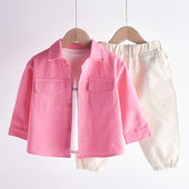 宝宝洋气衬衣儿童春装 2025春秋新款 女童潮 男童衬衫 痞帅外套薄款