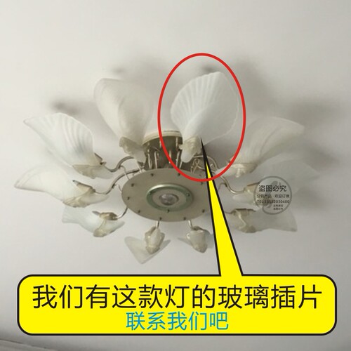 特色吊灯玻璃插片老款花朵吸顶灯欧式玻璃灯罩白色叶子灯罩片插片