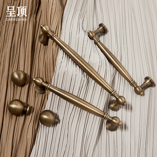 古铜色法式黄铜柜门抽屉轻奢拉手