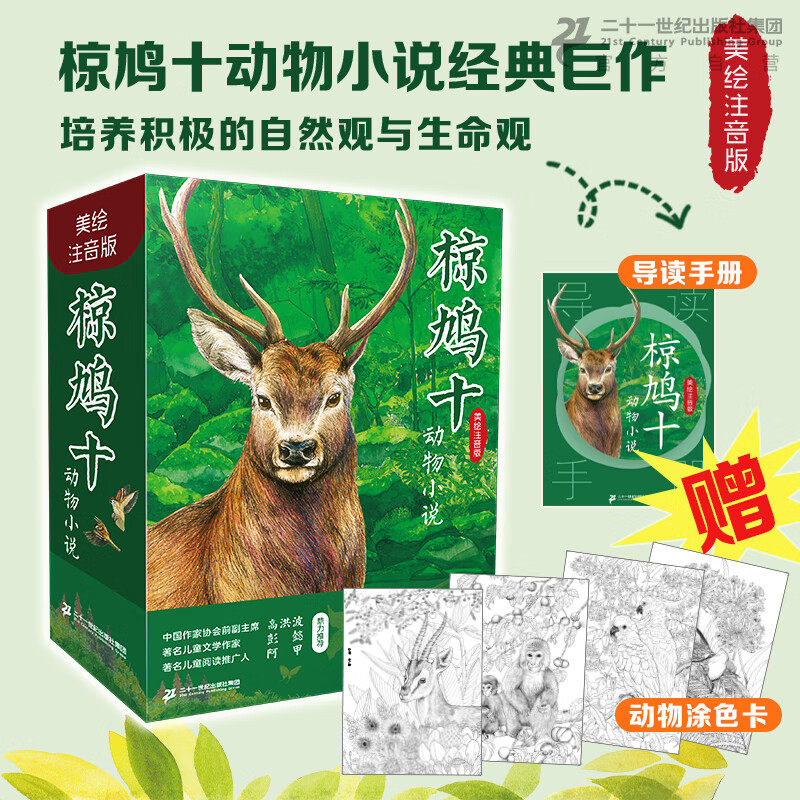 椋鸠十动物小说（美绘注音版）全6册 6～10岁动物小说界的安徒生语文书中的文学大师椋鸠十的动物世界领略大自然的壮阔与力量