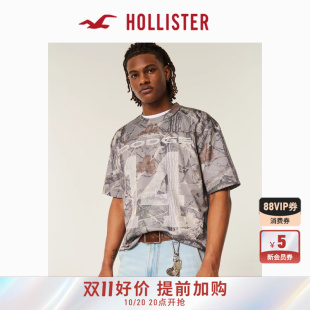 5188 323 Hollister25夏情侣泽西风高街迷彩图案T恤男装 女装