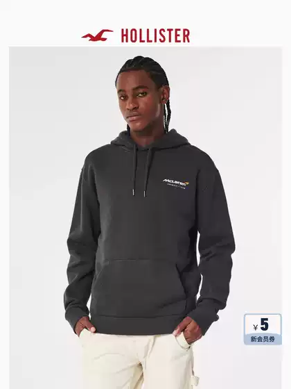 Hollister Spring Couple Fleece Black McLaren Hooded Sweatshirt Men's Women's KI322-3183