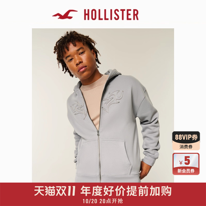 Hollister抓绒贴布卫衣外套