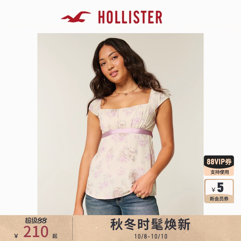 Hollister辣妹系带娃娃衫T恤