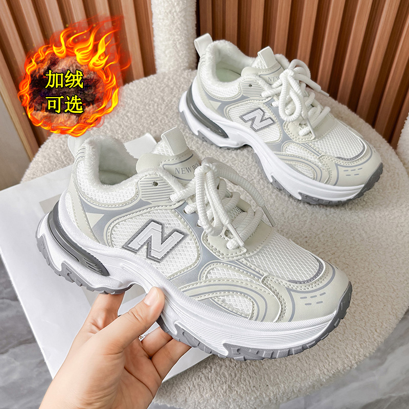 2025冬季新款加绒加厚老爹鞋