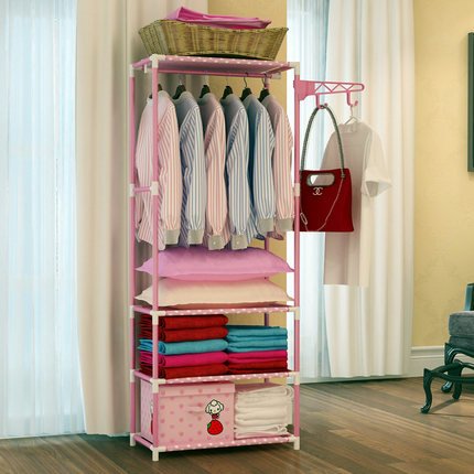 开迪多功能衣帽架落地门厅挂衣架收纳鞋架置地加固组装时尚包邮