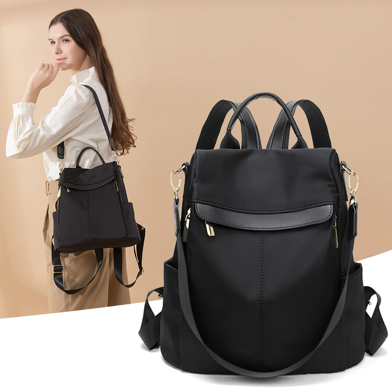 双肩包女质感新款牛津布日韩轻便防水通勤尼龙背包旅游防盗帆布包