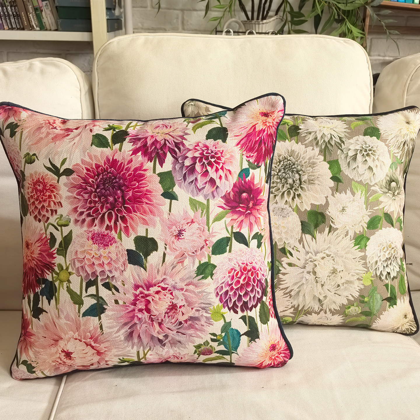 富贵风花卉抱枕方枕棉麻双面印花客厅沙发靠垫午休枕腰枕家居装饰,居家布艺,靠垫/抱枕,淘宝优惠券,粉丝福利购,淘宝优惠卷