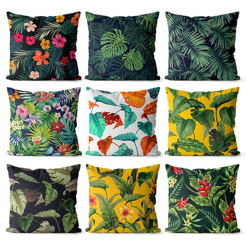 木有年轮植物花卉双面印花抱枕