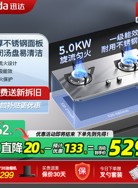 迅达燃气灶家用双灶液化气灶不锈钢嵌入式煤气猛火灶官方旗舰Q1SA