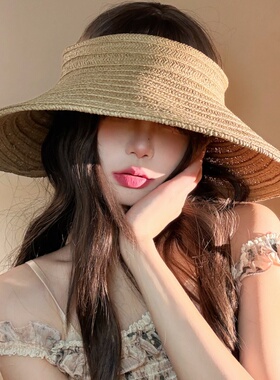 2026日系可卷大檐空顶防晒草帽女