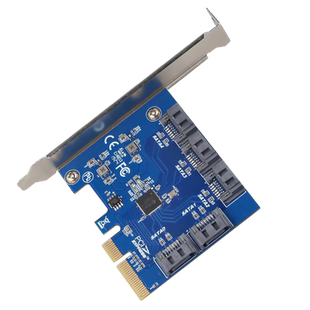 GRIS 5口PCI-E转SATA3.0扩展卡JMicron智微JMB585不支持raid阵列高速6Gbps电脑SSD固态硬盘台式机AHCI服务器