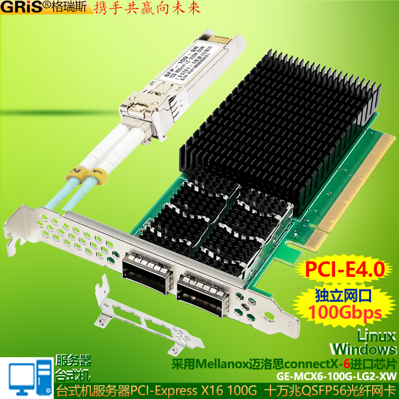 GRIS服务器100G万兆网卡QSFP56