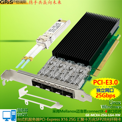 GRIS迈洛思4万兆25G四口光纤网卡