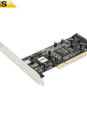 GRIS 台式机PCI转SATA II阵列卡服务器PCI-E电脑RAID5 10硬盘系统扩展卡支持RAID 0,1,0+1,5功能SIL3114芯片