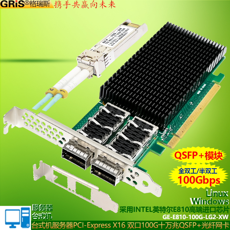 GRIS台式机服务器十万兆光纤网卡