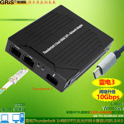 雷电3/4万兆光纤网卡SFP+多单模