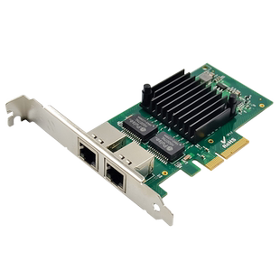 GRIS 工业级PCI-E千兆以太网卡X4双口服务器INTEL英特尔I350T2台式机汇聚软路由ROS海蜘蛛免驱动光纤电脑电口